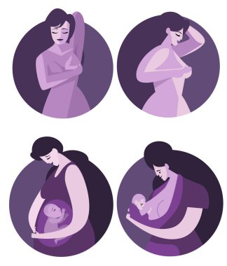 Kadın sağlık sahneleri mor çizgi filmler