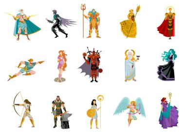 Olympian greek gods collection vector Olympian greek gods collection vector