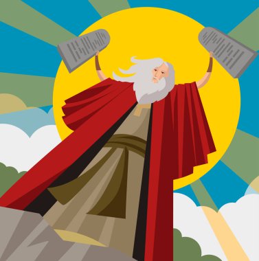 Moses holding stone tablets commandments tables vector Moses holding stone tablets commandments tables vector