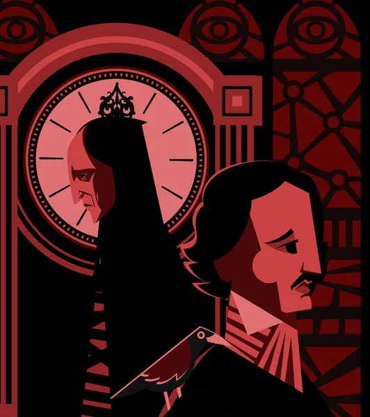 Máscara Roja Muerte Edgar Alan Poe Horror Cuento — Vector de stock