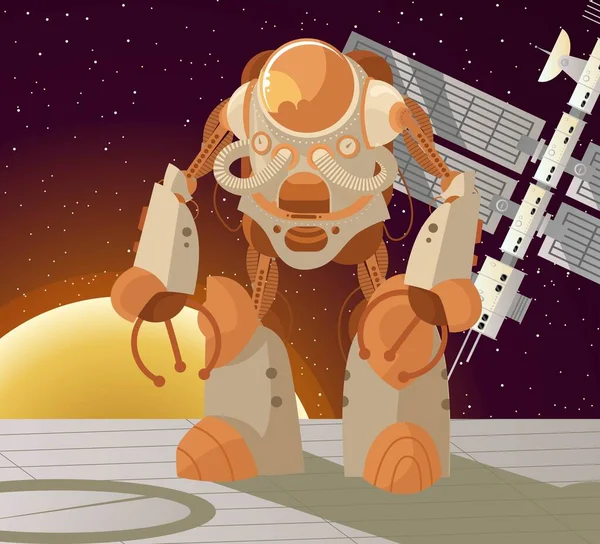 Tuta Robot Esplorazione Spaziale — Vettoriale Stock