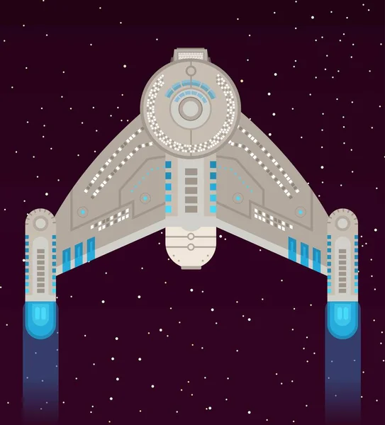 Летающий Корабль Космосе — стоковый вектор