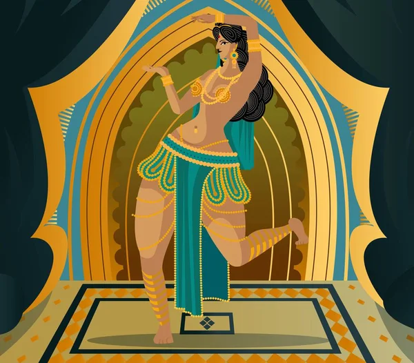 Arabische Buikdanseres Dansen — Stockvector