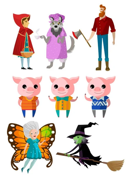 Classic Fairy Tales Characters — Stock Vector