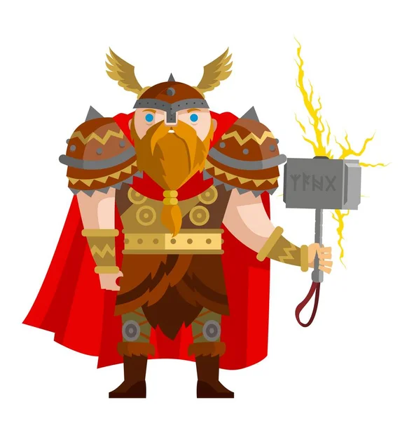 Mitología Nórdica Thor Dios Del Rayo — Archivo Imágenes Vectoriales