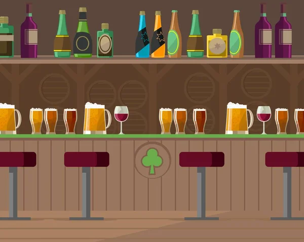Bebida Pub Escena Fondo — Vector de stock