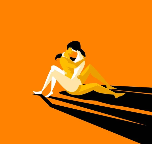 Pareja Llegar Orgasmo — Vector de stock