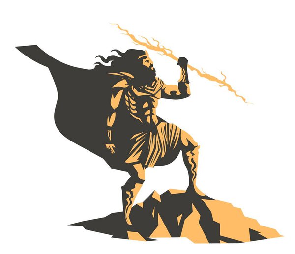 zeus jupiter god of the thunder and lighting bolt ray