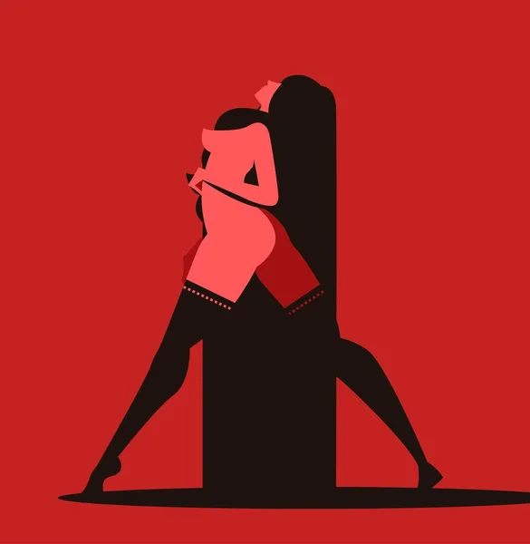 Sensual Mujer Rojo Escena — Archivo Imágenes Vectoriales