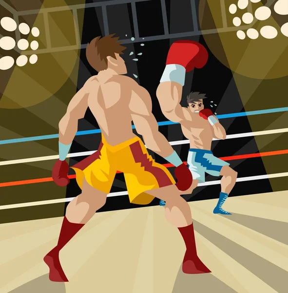 Boxeador Realizando Golpe Uppercut Oponente — Archivo Imágenes Vectoriales