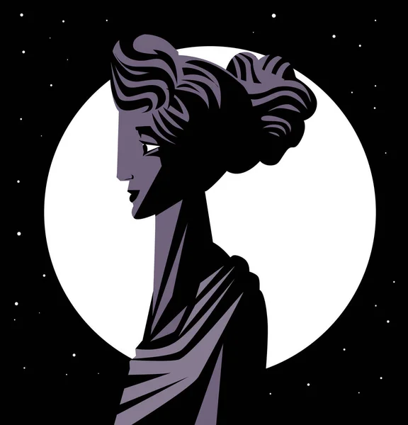 Selene Luna Greek Mythology Goddess Moon — стоковый вектор