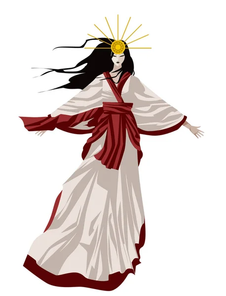 Amaterasu Diosa Shinto Mitología Del Sol — Vector de stock