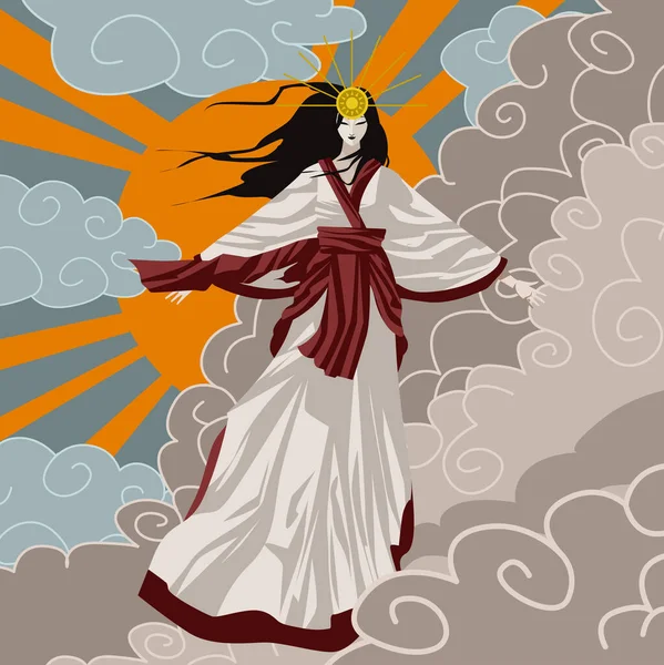 Amaterasu Diosa Shinto Mitología Del Sol — Archivo Imágenes Vectoriales