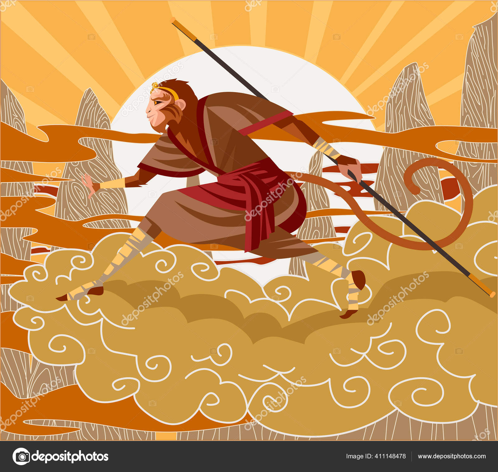 Sun Wukong Monkey King Chinese Mythology Warrior Tale Stock Vector Image By C Matintheworld Sun Wukong Monkey King Chinese Mythology Warrior Tale Stock Vector Image By C Matintheworld