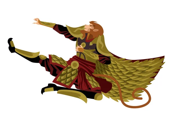 Sun Wukong Rey Mono Cuento Guerrero Mitología China — Vector de stock