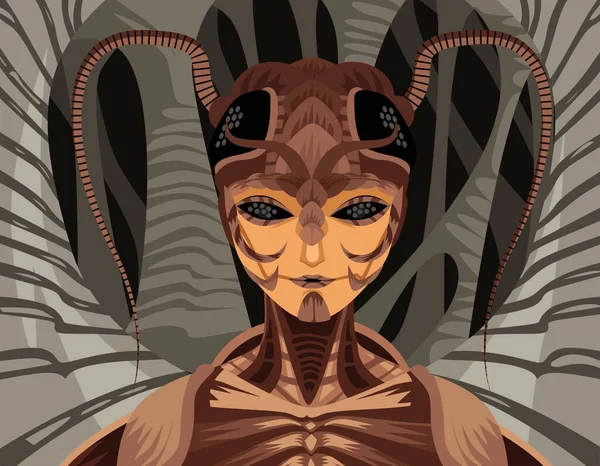 Monstre Effrayant Insecte Reine Dame — Image vectorielle