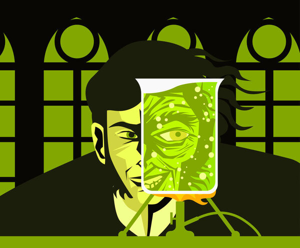 doctor jekyll and mister hyde test lab experiment tube poster