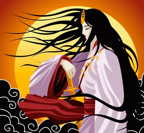 Amaterasu Shintoismo Dea Della Mitologia Del Sole — Vettoriale Stock