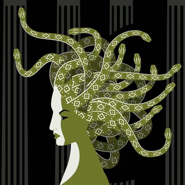 Gorgon Méduse Monstre Créature Maléfique — Image vectorielle
