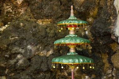 Geleneksel java yeşil şemsiyesini istifledim.