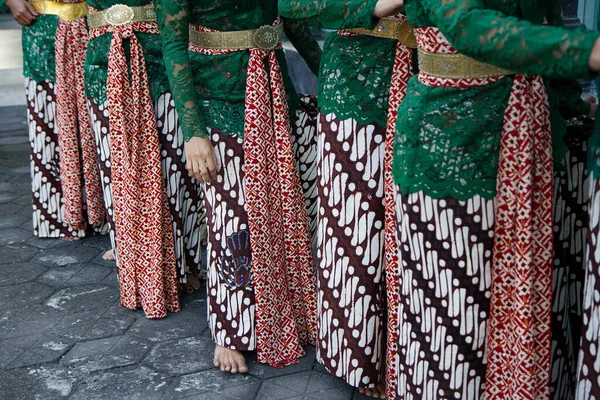 Padrão Batik Parang Rusak Usado Pelo Dançarino Javanês Tradicional — Fotografia de Stock