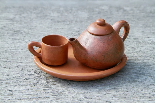 Traditionelle Teekanne Aus Ton Oder Tonkanne — Stockfoto