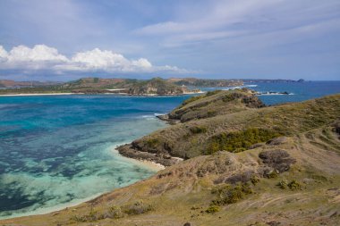 Bukit merese ya da merese hill, tanjung ann beach, kuta mandalika, lombok, Endonezya