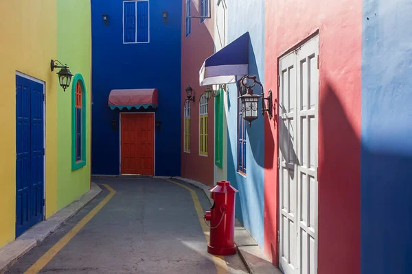 Edifício Arquitetura Colorida Casa Beco — Fotografia de Stock