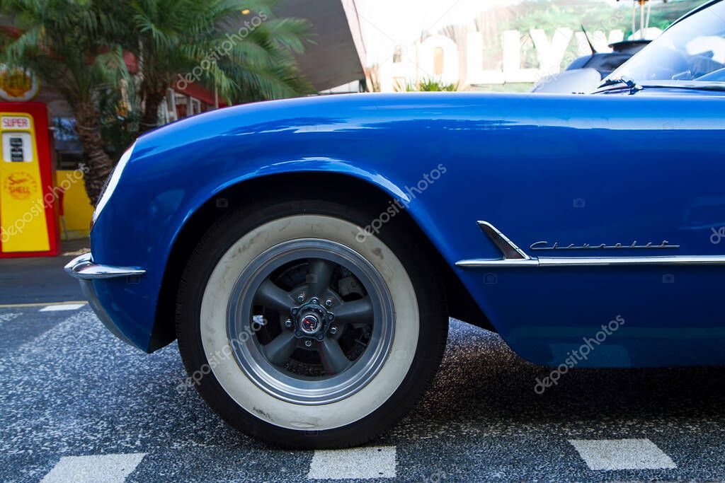 Side view of chevrolet corvette. close up - Malang, 12 September 2020