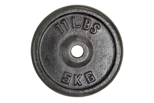 Gewicht Voor Sport Geïsoleerd Witte Achtergrond Gym Apparatuur Kilogram Zwarte — Stockfoto