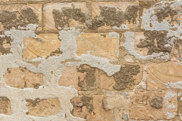 Pozadí Ošlehaný Středomořské Kamenné Zdi — Stock fotografie