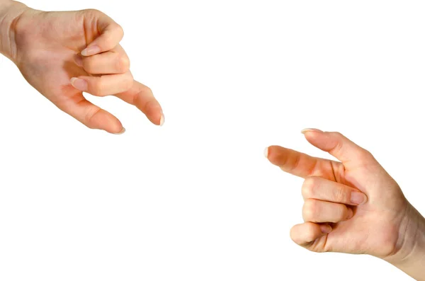 Beyaz arkaplanın önündeki görüntünün merkezini gösteren iki el.