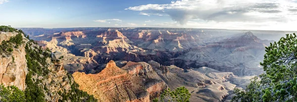 Höga Res Panorama Över Grand Canyon Vid Soluppgången — Stockfoto