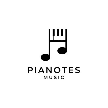 piyano ve müzik notaları logo tasarımı