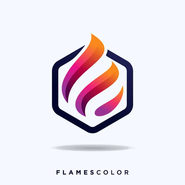 Vlam Logo Pictogram Vector Illustratie Ontwerp Template — Stockvector