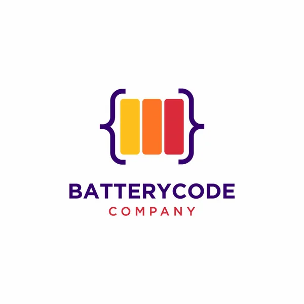 Illustration Vectorielle Conception Logo Code Batterie — Image vectorielle