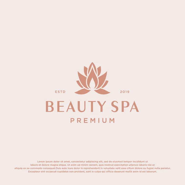 Lotos Kwiat Logo Abstrakcyjne Beauty Spa Salon — Wektor stockowy