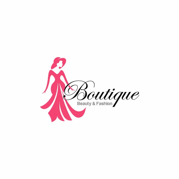 Luxury Dress Boutique Logo Template Illustration Design Vector — Stock Vector