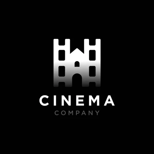 Castillo Con Rayas Película Producción Logo — Archivo Imágenes Vectoriales