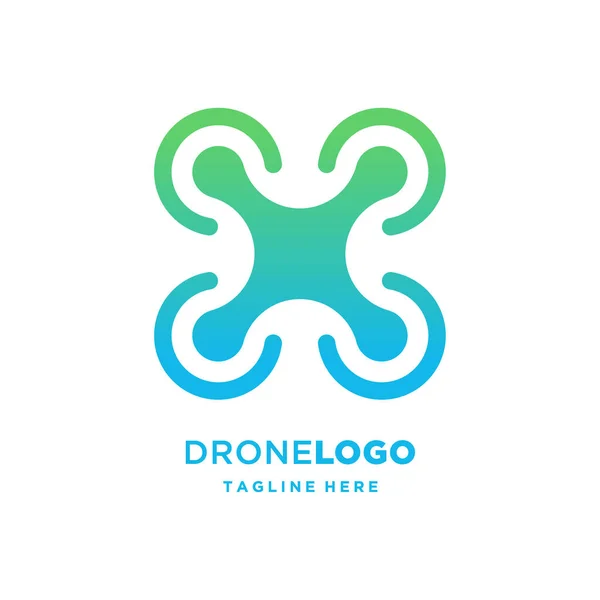 Illustration Vectorielle Modèle Logo Drone — Image vectorielle