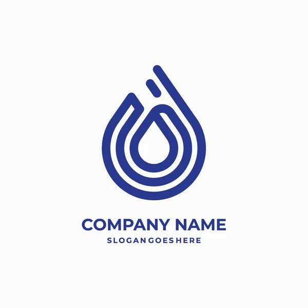 Water Drop Logo Bisnis Vektor Templat Konsep Ilustrasi Tanda Kreatif - Stok Vektor
