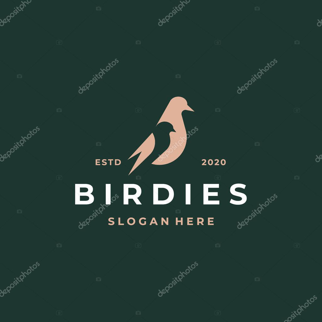 Simple bird logo vector icon illustration