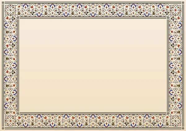 Geleneksel Hint / Arap çiçek desenli kart, A4 beden.