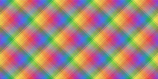 Motif Texture Tissu Tartan Couleurs Arc Ciel Pour Lgbt Kilt — Image vectorielle