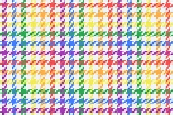 Duha Lgbt Barvy Bílém Tartan Styl Textury Bezešvé Vzor Upravitelné — Stockový vektor