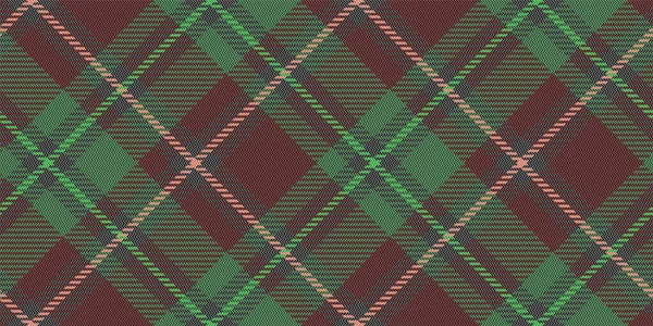 Seamless Pattern Diagonal Tartan Ornament Textile Texture Green Brown Background — Stock Vector