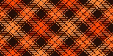 İskoç cadılar bayramı renkleri çapraz tartan geleneksel klan süsü tekrarlanabilir desen, ekose kumaş, masa örtüsü, gömlek, elbise, yatak. düzenlenebilir vektör illüstrasyonu