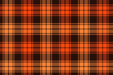 İskoç cadılar bayramı renkleri tartan geleneksel klan süsü tekrarlanabilir desen, ekose kumaş, masa örtüsü, gömlek, elbise, yatak, battaniye. düzenlenebilir vektör illüstrasyonu