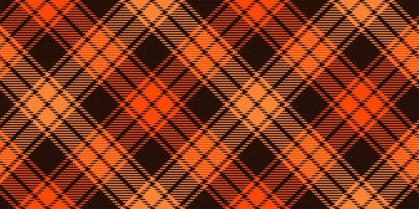 Skotské Halloween Barvy Úhlopříčka Tartan Tradiční Horal Ornament Opakovatelné Vzor — Stockový vektor