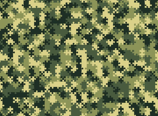 Motif Répétable Puzzle Couleurs Camouflage Vert — Image vectorielle